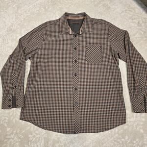 Jeremiah American Legacy Men's Button Down Brown Plaid XL Long Sleeve